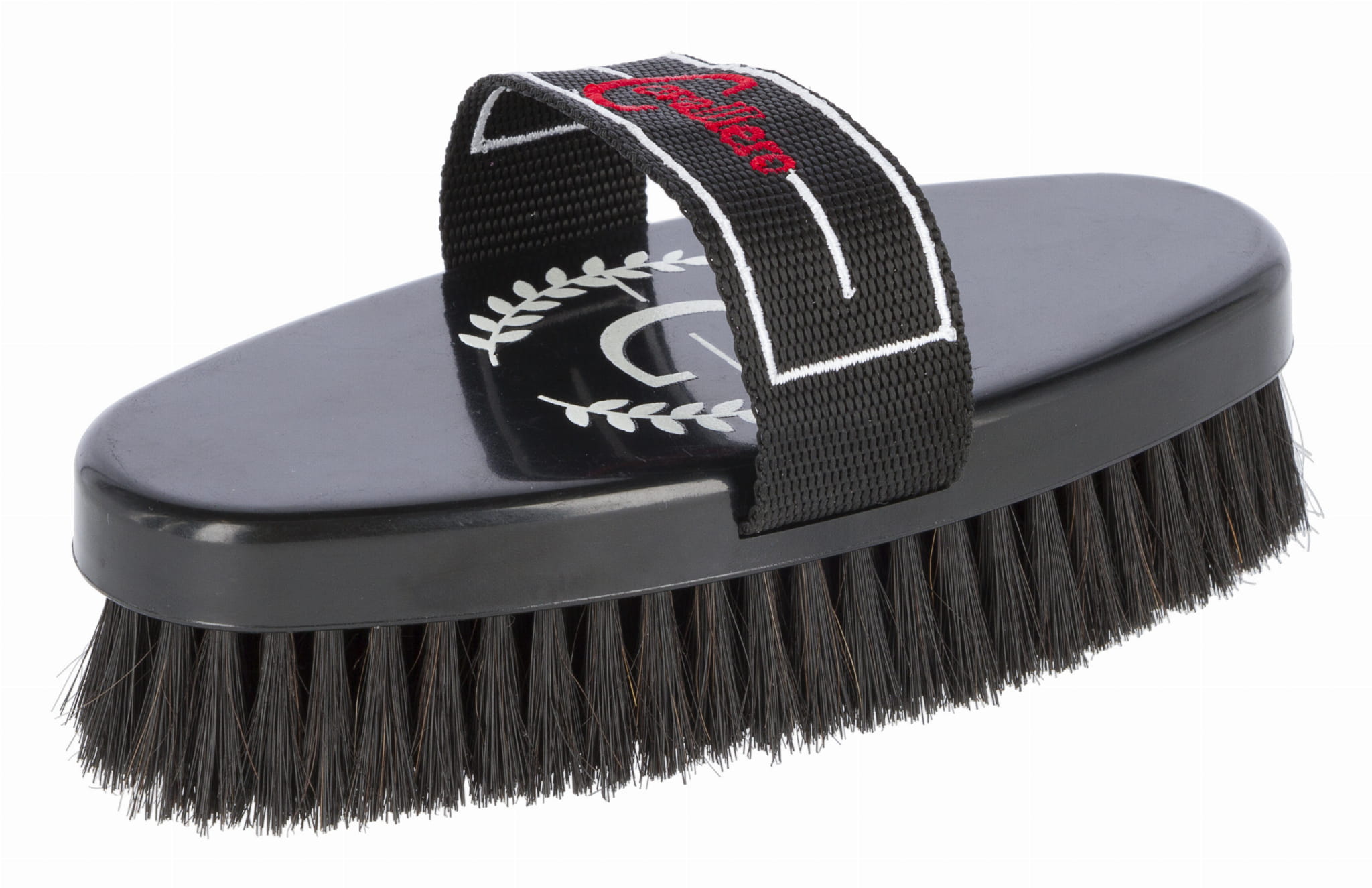 Szczotka dla konia z włosia końskiego z logo ze szlufką 17 cm Covalliero - Cavalo